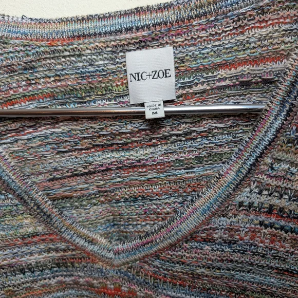 Nic + Zoe Multicolor Knit V-Neck Sweater - Picture 2 of 5